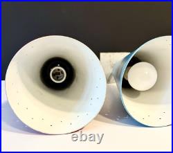 Vintage 1950s Mid Century Retro Atomic Industrial Multicolor Light Fixtures Set