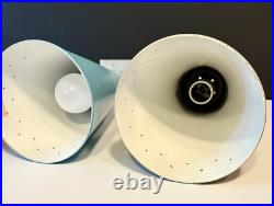 Vintage 1950s Mid Century Retro Atomic Industrial Multicolor Light Fixtures Set