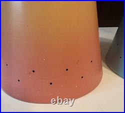 Vintage 1950s Mid Century Retro Atomic Industrial Multicolor Light Fixtures Set