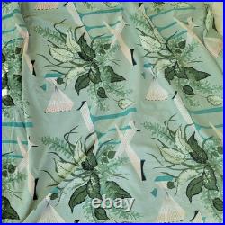 Vintage 1960's MidCentury Modern Atomic Barkcloth 2 Curtain Panels 82 X 86