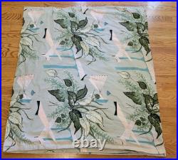 Vintage 1960's MidCentury Modern Atomic Barkcloth 2 Curtain Panels 82 X 86