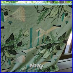Vintage 1960's MidCentury Modern Atomic Barkcloth 2 Curtain Panels 82 X 86