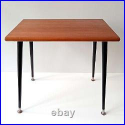 Vintage 1960s Mid Century Atomic Solid Teak Coffee Side Table