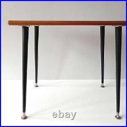 Vintage 1960s Mid Century Atomic Solid Teak Coffee Side Table