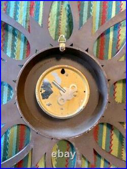 Vintage 1963 Syroco Atomic Starburst Wall Clock MCM Mid-Century Modern TLC