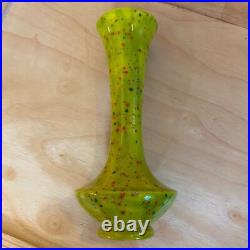 Vintage 1972 Atomic Mid Century Modern Neon Speckle Studio Pottery Vase Signed