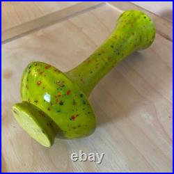 Vintage 1972 Atomic Mid Century Modern Neon Speckle Studio Pottery Vase Signed