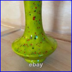 Vintage 1972 Atomic Mid Century Modern Neon Speckle Studio Pottery Vase Signed
