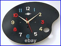 Vintage 32cm Lora Wall Clock French Formica Retro Mid Century Style Atomic