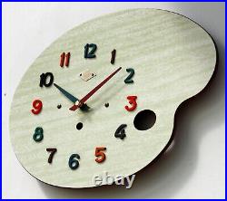 Vintage 33cm Jura Wall Clock French Formica Retro Mid Century Style Atomic