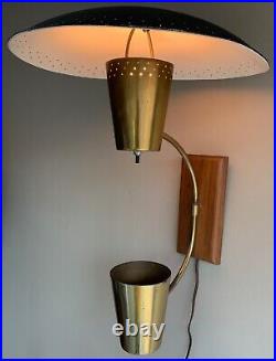 Vintage 50s Brass UFO Saucer Planter Sconce Lamp Atomic Era Mid Century Modern