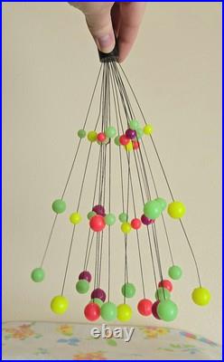Vintage 60's Danish Modern Kinetic Ball Atomic MCM Wire Sculpture GLOWS