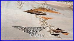 Vintage 60s Mid Century Atomic Curtain Panals Shiny Smooth Texture Excellent