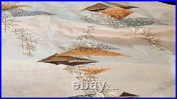 Vintage 60s Mid Century Atomic Curtain Panals Shiny Smooth Texture Excellent