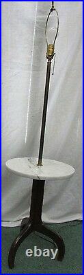 Vintage Atomic Age Eames Marble Table Floor Lamp Mid Century Wood Metal Gold