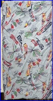 Vintage Atomic Age Mid Century Modern Design Rayon Dress Shirt Fabric 6.5 yards