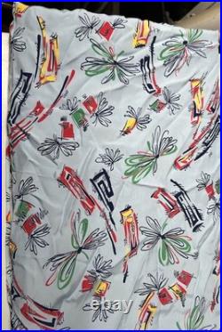 Vintage Atomic Age Mid Century Modern Design Rayon Dress Shirt Fabric 6.5 yards