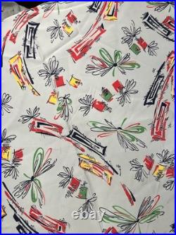 Vintage Atomic Age Mid Century Modern Design Rayon Dress Shirt Fabric 6.5 yards