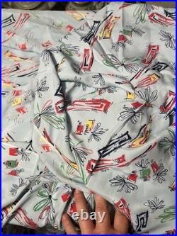 Vintage Atomic Age Mid Century Modern Design Rayon Dress Shirt Fabric 6.5 yards