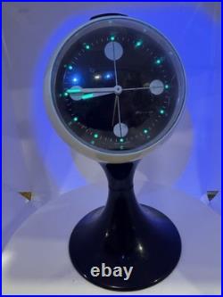 Vintage Atomic Blessing W. Germany Space Age Clock Mid Century Modern Glow Dial