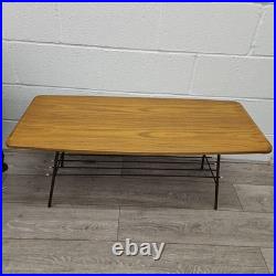 Vintage Atomic Era Formica Coffee Table with Magazine Rack Formwood