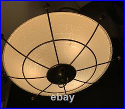 Vintage Atomic Flying Saucer Ufo Disc MID Century Modern Ceiling Fixture