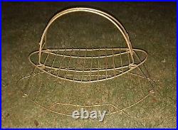 Vintage Atomic Mid Century Modern MCM Gold Wire Magazine Rack Fire Log Holder