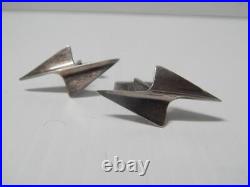 Vintage Atomic / Oppenheimer / MID Century Sterling Silver Modernist Cuff Links