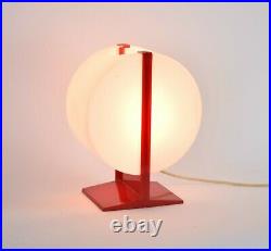 Vintage Atomic Space Age Mid-Century Modern Red & White Plastic Table Desk Lamp