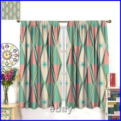 Vintage Atomic Starburst Curtains, Pink Green Blue Mid Century 1950s 1960s Ic