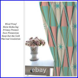 Vintage Atomic Starburst Curtains, Pink Green Blue Mid Century 1950s 1960s Ic