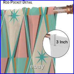 Vintage Atomic Starburst Curtains, Pink Green Blue Mid Century 1950s 1960s Ic