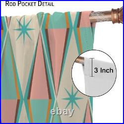 Vintage Atomic Starburst Curtains, Pink Green Blue Mid Century 1950s 1960s Ic