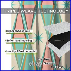 Vintage Atomic Starburst Curtains, Pink Green Blue Mid Century 1950s 1960s Ic