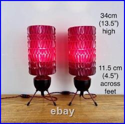 Vintage Bakelite 50's Atomic Sputnik Lights With Mulberry Shades MCM