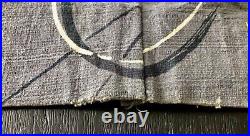 Vintage Barkcloth Fabric Curtain Panels Pair Atomic Midcentury Geometric