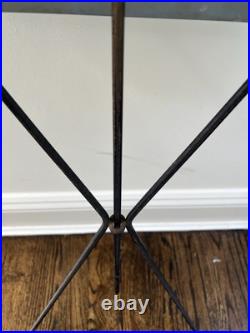 Vintage Blue Formica MCM Atomic Triangle Tripod Folding Hanging Tables