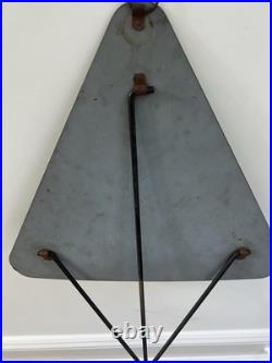 Vintage Blue Formica MCM Atomic Triangle Tripod Folding Hanging Tables