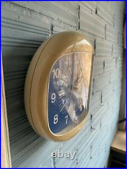 Vintage Clock Wall Mid Century Gorenje Space Age UFO Atomic Design Plastic Pop