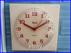 Vintage Clock Wall Mid Century Insa Space Age UFO Atomic Design Plastic Pop