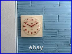 Vintage Clock Wall Mid Century Insa Space Age UFO Atomic Design Plastic Pop
