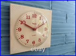 Vintage Clock Wall Mid Century Insa Space Age UFO Atomic Design Plastic Pop