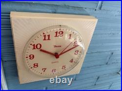 Vintage Clock Wall Mid Century Insa Space Age UFO Atomic Design Plastic Pop