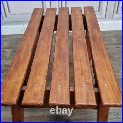 Vintage Danish MCM Mid Century Modern Wooden Slatted Atomic Coffee Table Retro