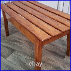 Vintage Danish MCM Mid Century Modern Wooden Slatted Atomic Coffee Table Retro