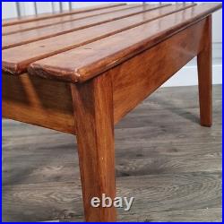 Vintage Danish MCM Mid Century Modern Wooden Slatted Atomic Coffee Table Retro