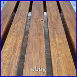 Vintage Danish MCM Mid Century Modern Wooden Slatted Atomic Coffee Table Retro