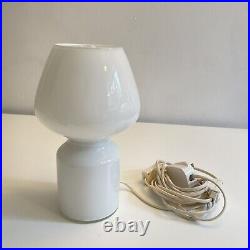 Vintage Glass Table Lamp White Mushroom 60s 70s Mid Century 1970s Atomic