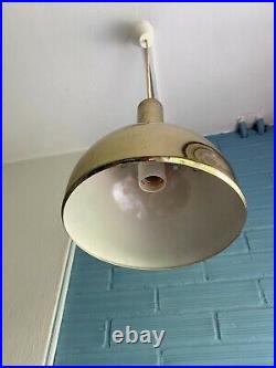Vintage Gold Colour Mid Century Pendant Space Age UFO Lamp Atomic Design Light