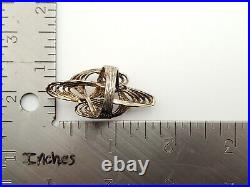 Vintage Gold Gilt Sterling Silver ATOMIC Mid Century Brutalist Unique Ring sz 8